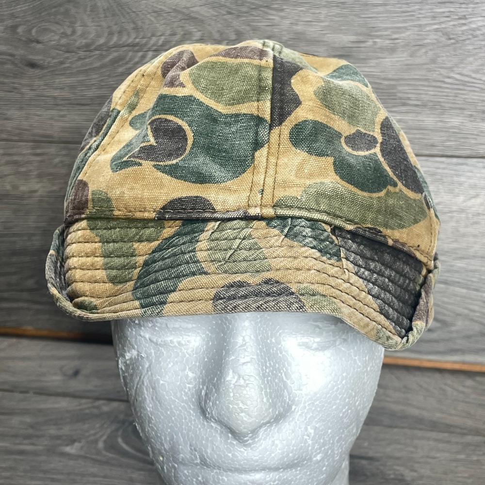 Vintage Original Jones Hat Cap Duck Green Camo Hunting Outdoors 70s Faded Retro